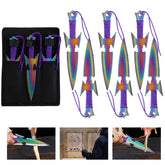 THROWFUN 3/6 Pack 9Cr17 stainless steel- 7.99''(length) 0.12''(thick) , throwing knives set  Full-Tang Throwing Set, with Nylon Sheath for Competition and Recreation Colorful Darts-FB-YF203